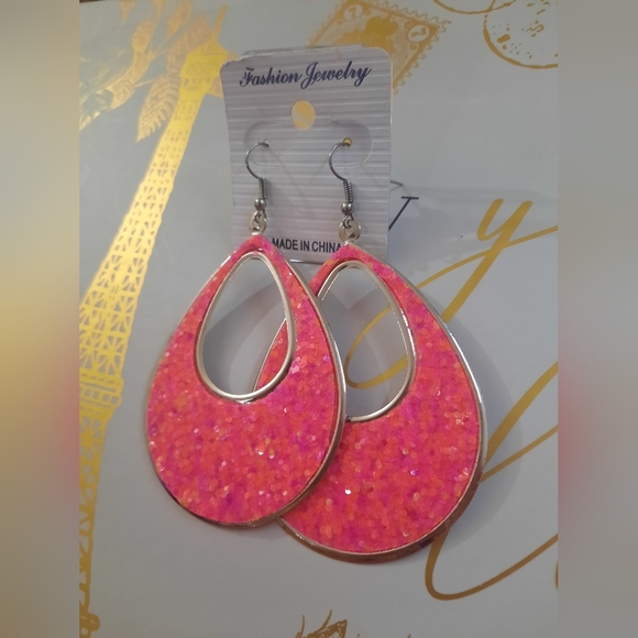 Hot Pink Earrings - Picture 4 of 4